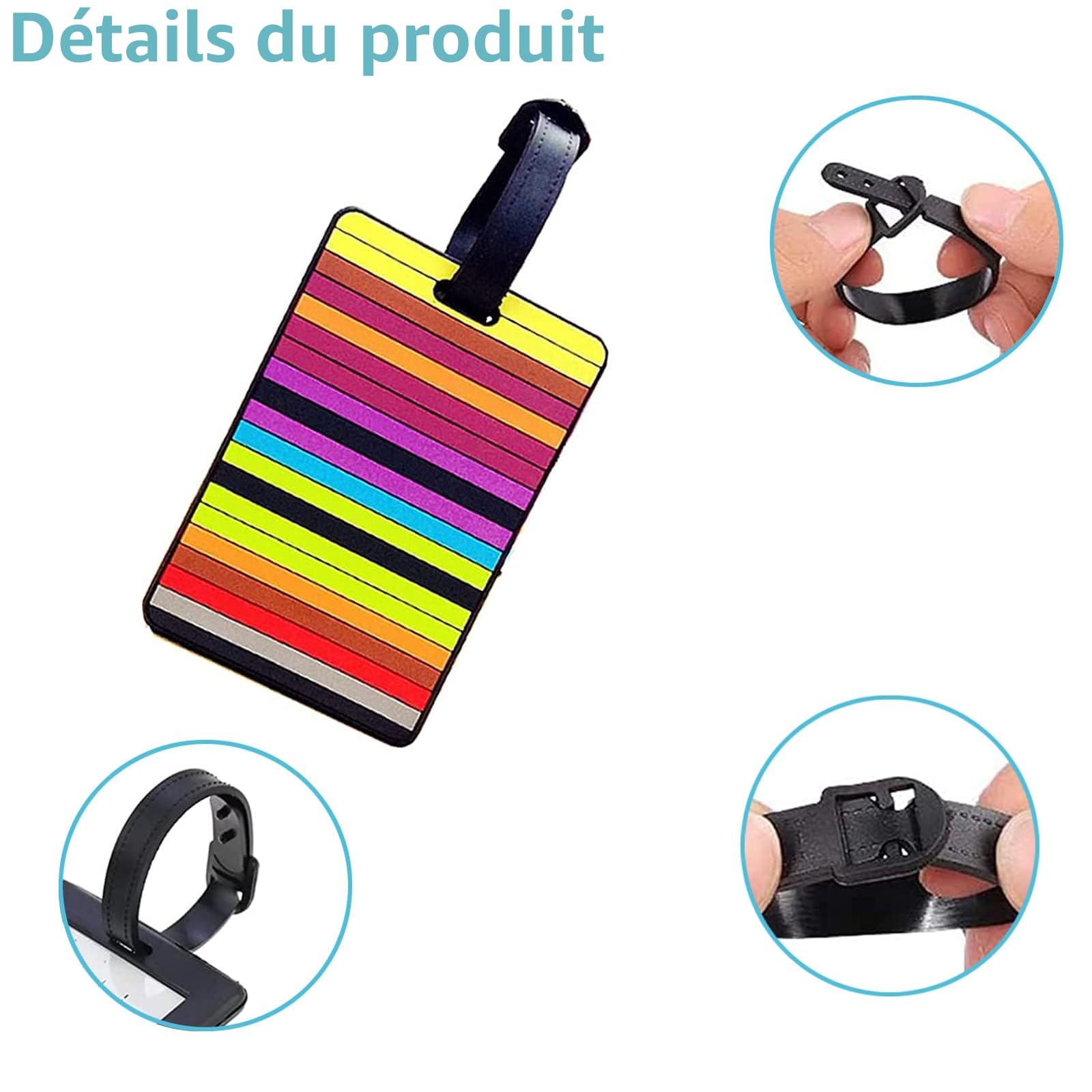 Lot De 4 Étiquettes Bagages Carte Identité – PVC Résistant, Silicone Solide, Idéal Valise & Voyage