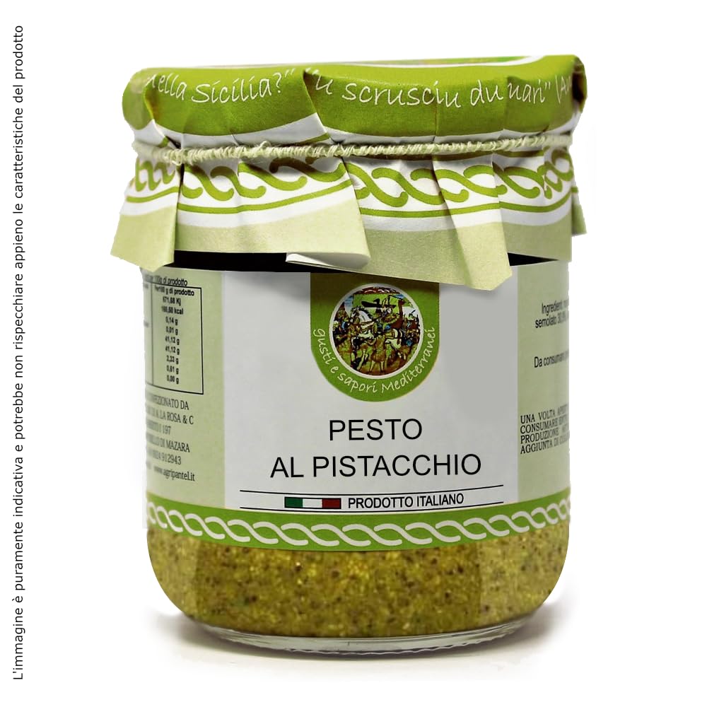 2 cartoni Pesto Pronto al Pistacchio Condimento per pasta con etichetta personalizzabile - Prodotti Tipici Siciliani