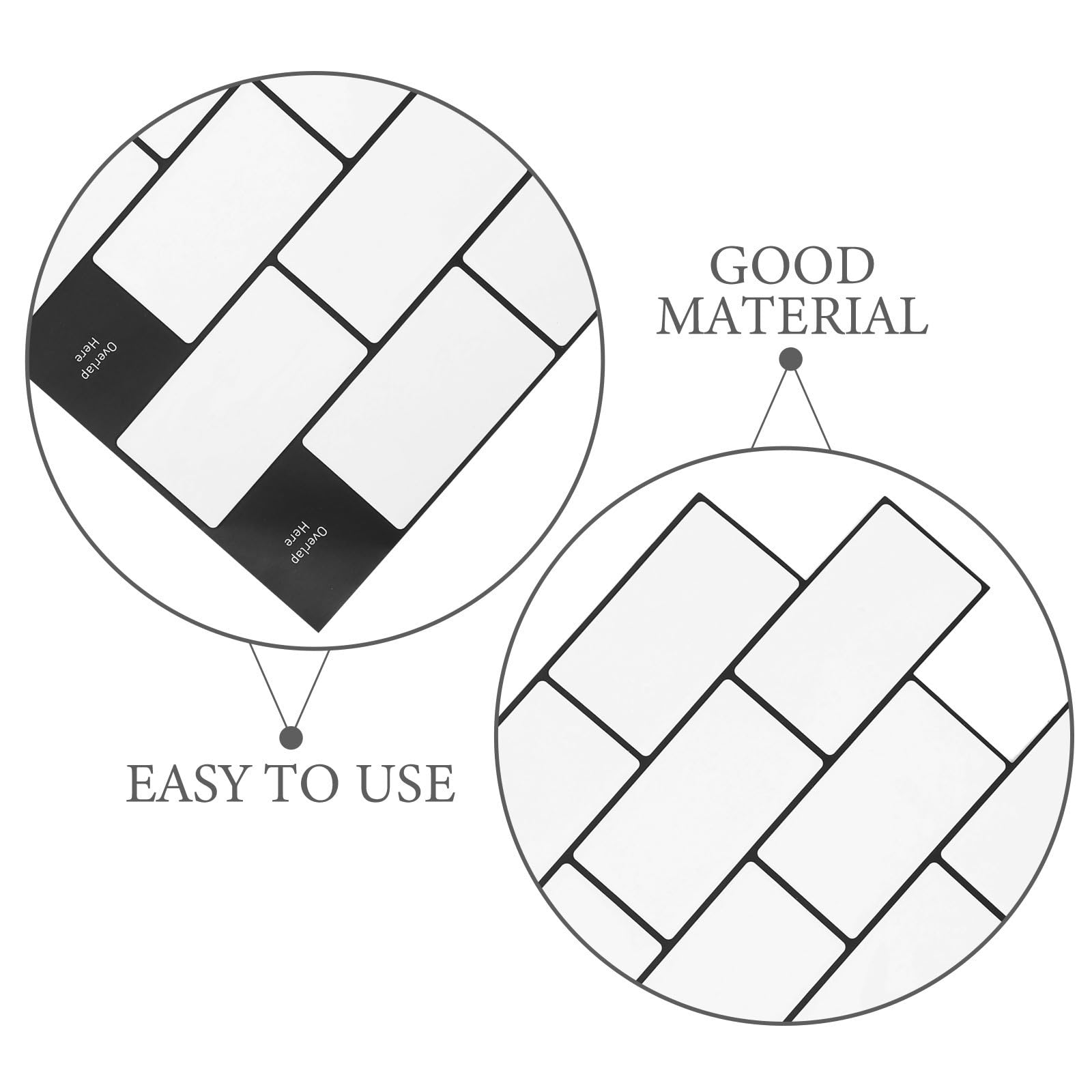 10 Hojas Láminas Autoadhesivas para Azulejos de Cocina y Baño, Color Blanco, Impermeables Prueba de Aceite, Apariencia de Azulejo para Decoración de Pared