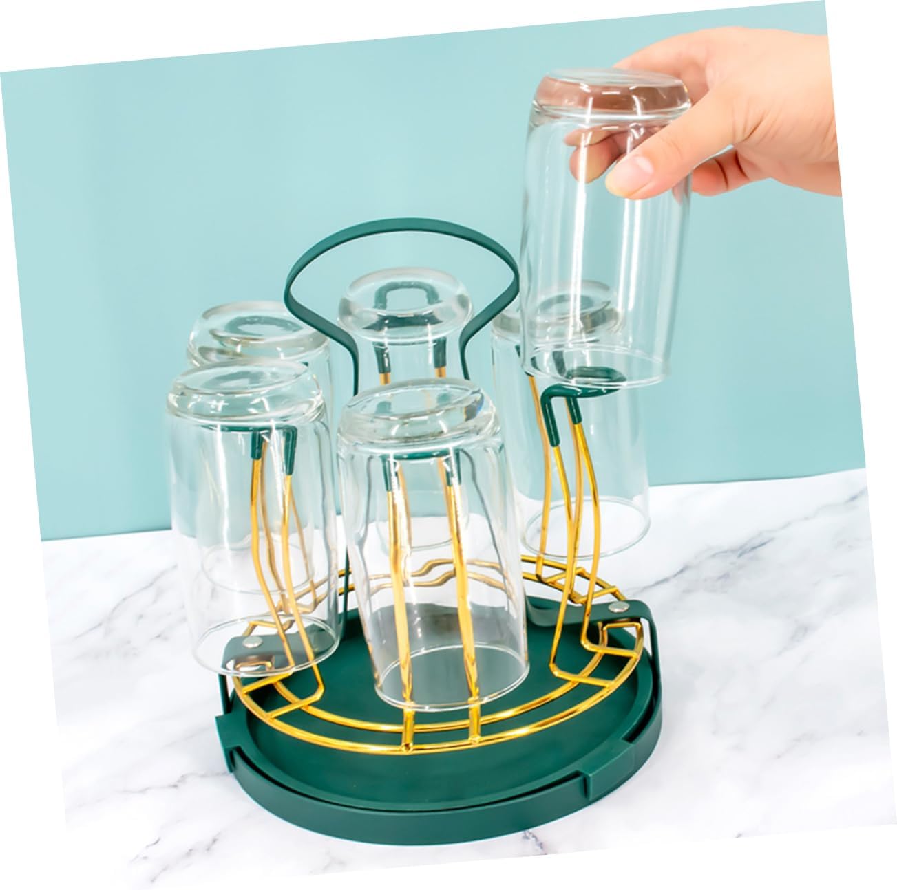 Creative Cup Holder Display Shelf Non-Slip Round Mug Tree Drying Rack for Kitchen Home Elegant Storage for Water Bottles Glasses