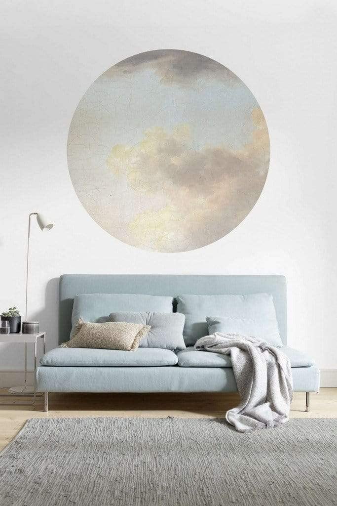 Komar DOT runde und selbstklebende Vlies Fototapete Relic Clouds - Ø Durchmesser 125 cm - 1 Stück - Tapete, Wolken, Himmel, Dekoration, Wandtapete, Wandbild, Wandbelag, Designtapete - D1-014