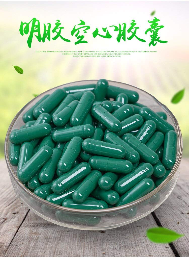 10000pcs/lot light green-light green gelatin empty capsules, hollow gelatin capsules, empty pill capsule,medicine capsule Size 0#