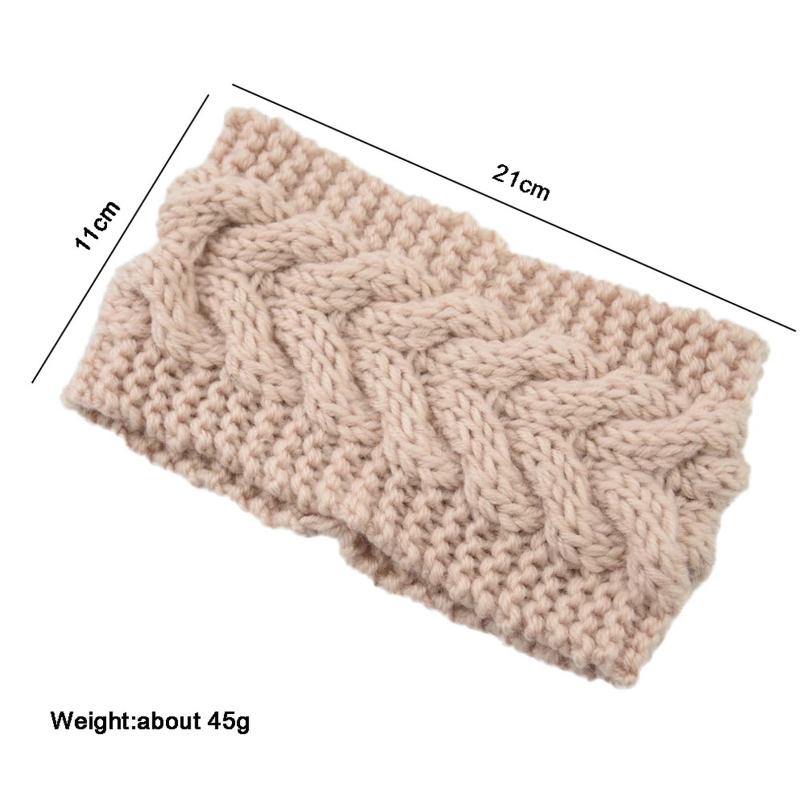 3 uds. Diadema de punto trenzado cálida invierno for mujer hecha a mano Color sólido elástico turbante bandanas accesorio for el cabello Para Mujer(Black)