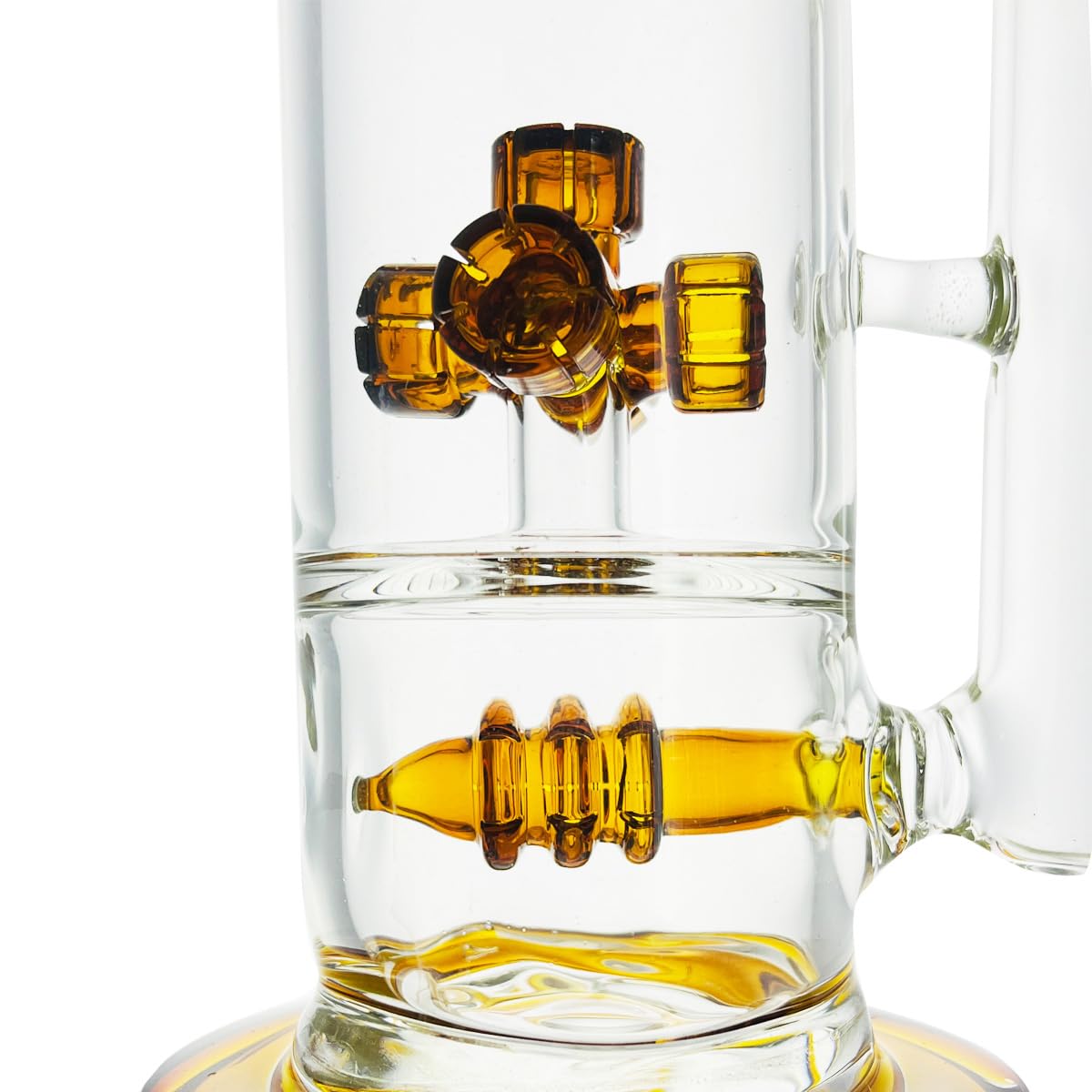 Schwere Glasbong, Höhe 33cm,Schwer 840g, Wasserbongs zum Rauchen, 18.8mm Schüssel, Shisahs,Filter Dicke Glas Bongs (Gelb)