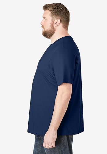 Miniatura 4 de KingSize Big & Tall - Camiseta ligera, sin encogimiento, con cuello redondo para hombre