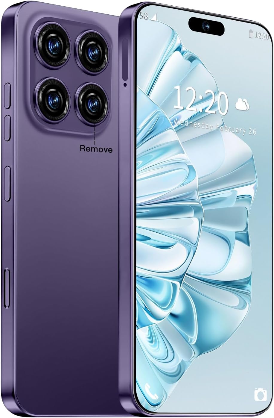 16PROMA X Unlocked Phone, 6.99inch Cell Phone with Android 13 12GB+512GB 7000mAh Long Battery Life, HD Screen Smartphone with Dual SIM, Fingerprint Lock, Face ID, Photos 5G Phone (Deep Purple)