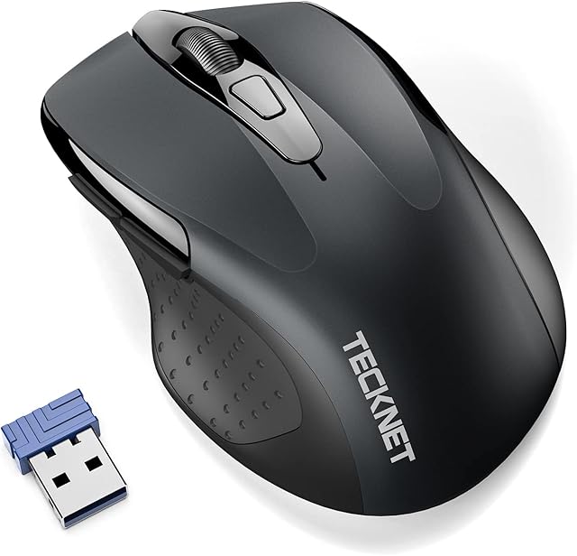 TECKNET PRO Wireless Mouse, 2.4G USB Cordless Mice Optical PC Computer Laptop Mouse With 24 Month Battery Life, 2600 DPI 5 Adjustment Levels, Nano Receiver, 6 Buttons For Windows Mac Macbook Linux
