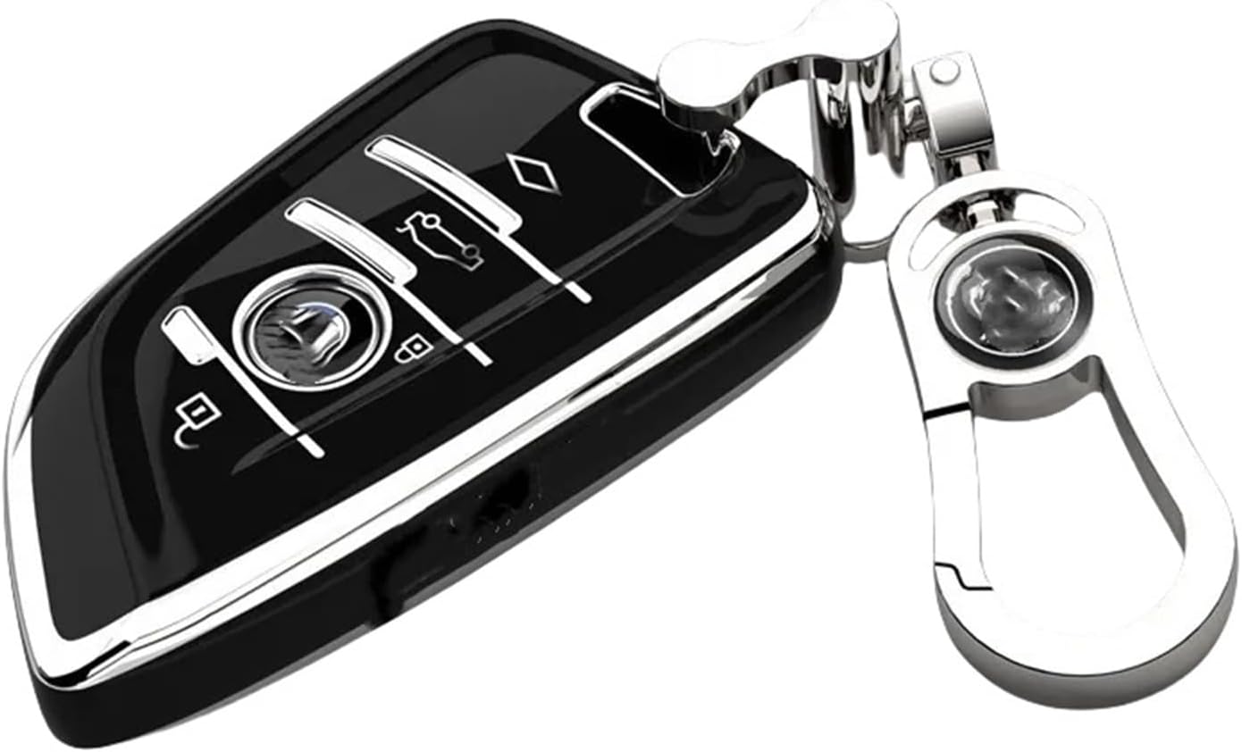 TPU Car Style Fashion Key Fob Cover Case Shell Accessories Compatible for BMW X1 X3 X4 X5 G05 X6 X7 G11 G01 G02 G30 G20 F15 F16 F20 F48(Style A Grey Blue)