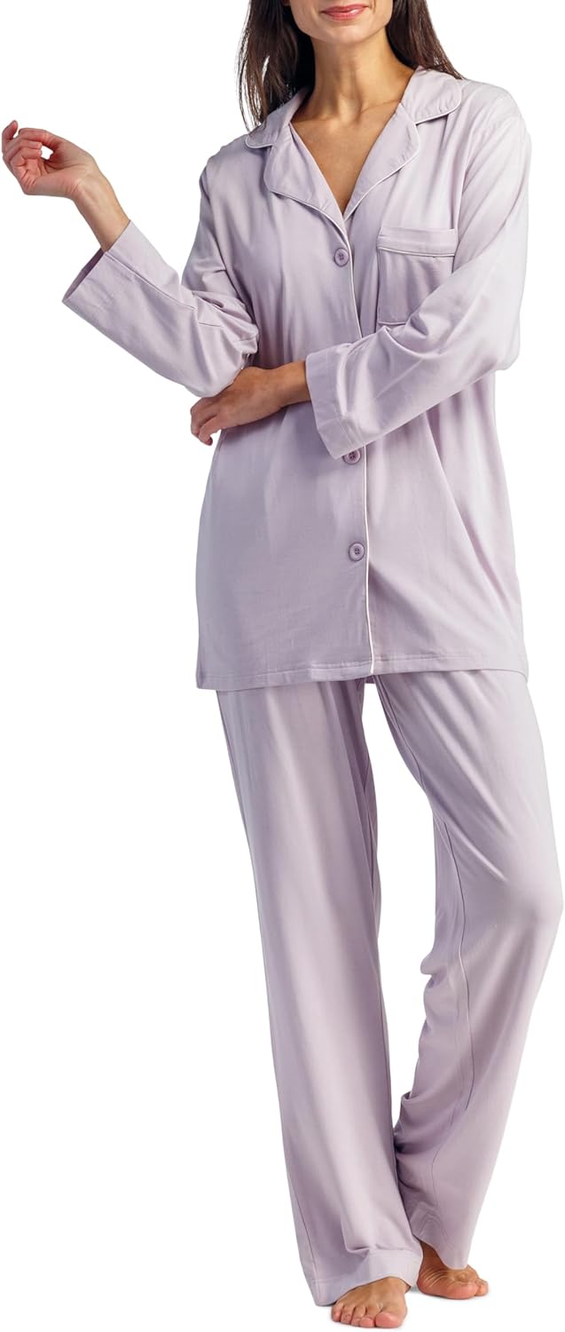 Fishers Finery Women's EcoFabric Full Length Pajama Set; Long Sleeve with Gift Box