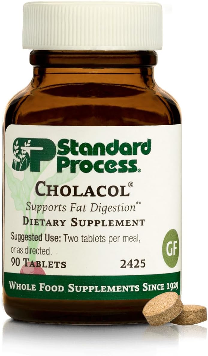 Standard Process Digestive Health Bundle - Cholacol & Zypan Dietary Supplement Set - Digestive Health & Gallbladder Function Support - Whole Food Supplements with Collinsonia Root & Hydrochloric Acid