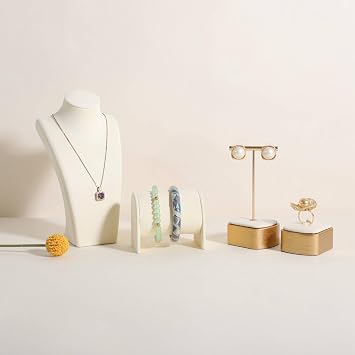Beige Bracelet storage organizer for boutique store, Velvet watch display stand for selling, Woman jewelry bangle holder for countertop home decor【Bracelet holder-Beige】