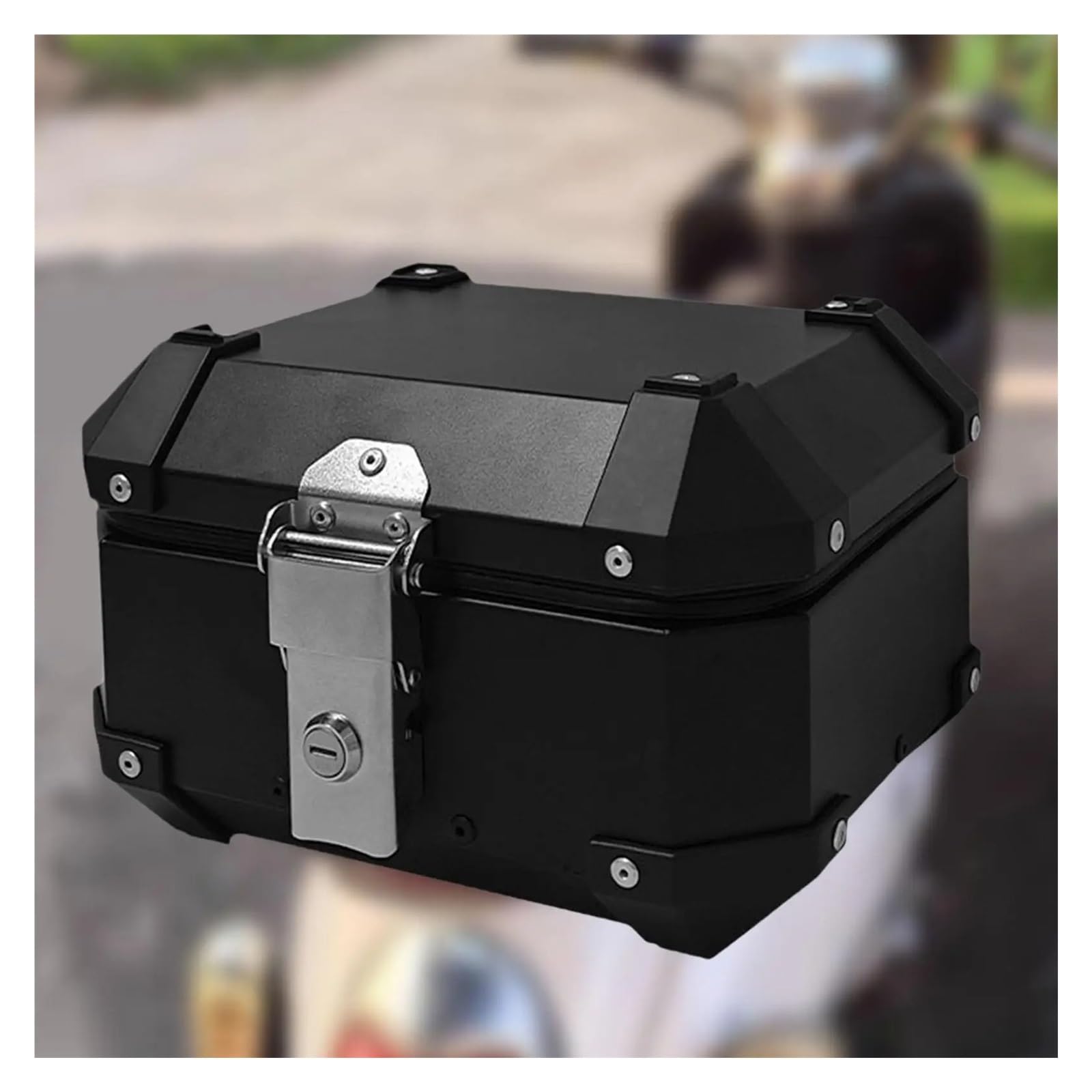 Sac À Dos Motos pour Équipement Voyage Scooter Moto Vélo Électrique Boîtier Supérieur Générique 10L Support Stockage Alliage D'aluminium Bagagerie Moto(Silver)