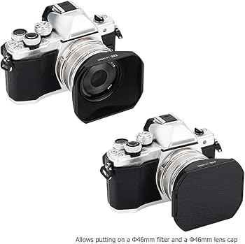 OLYMPUS M.ZUIKO DIGITAL 17mm F1.8 フード付き Amazon | JJC スクエアメタルレンズフードカバーシェード