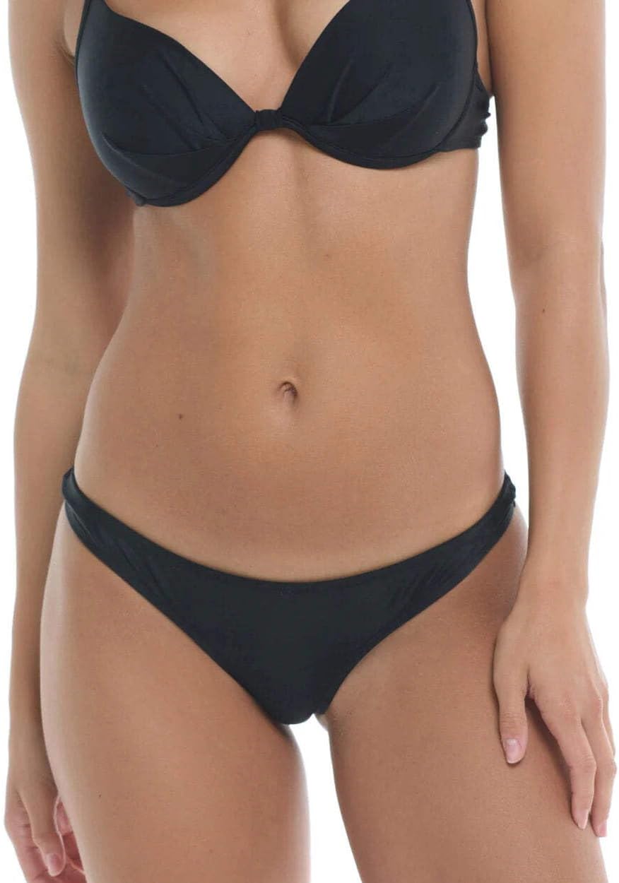 Body Glove Standard Smoothies Solid Minimal Coverage Thong Bikini Bottoms for Women