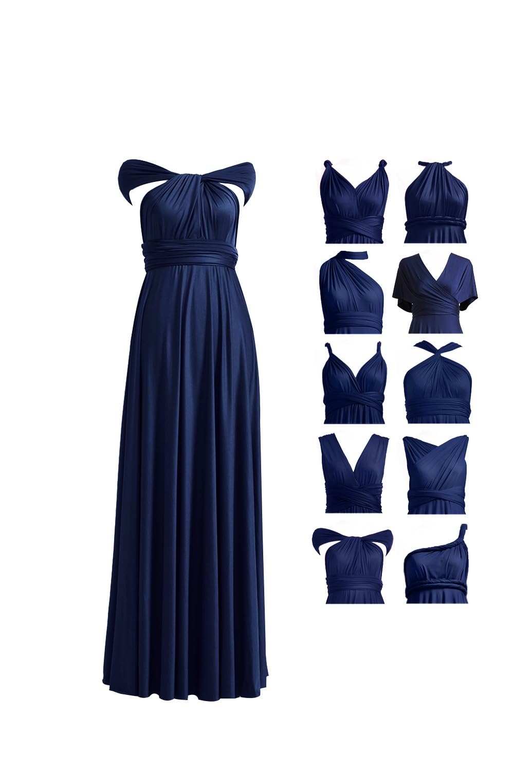 72styles Abito Infinity da Damigella d'Onore, Multiway da Cerimonia, Lungo, Maxi, Taglie Forti, Abito da Sera, Ospite di Matrimonio
