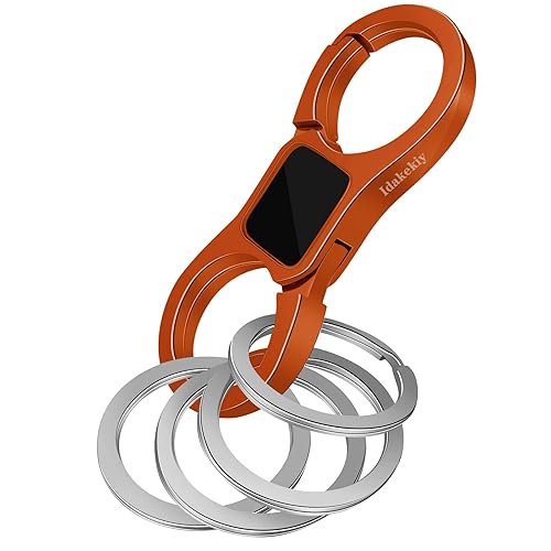 Idakekiy Key Chain Quick Release Spring with 4 Key Rings