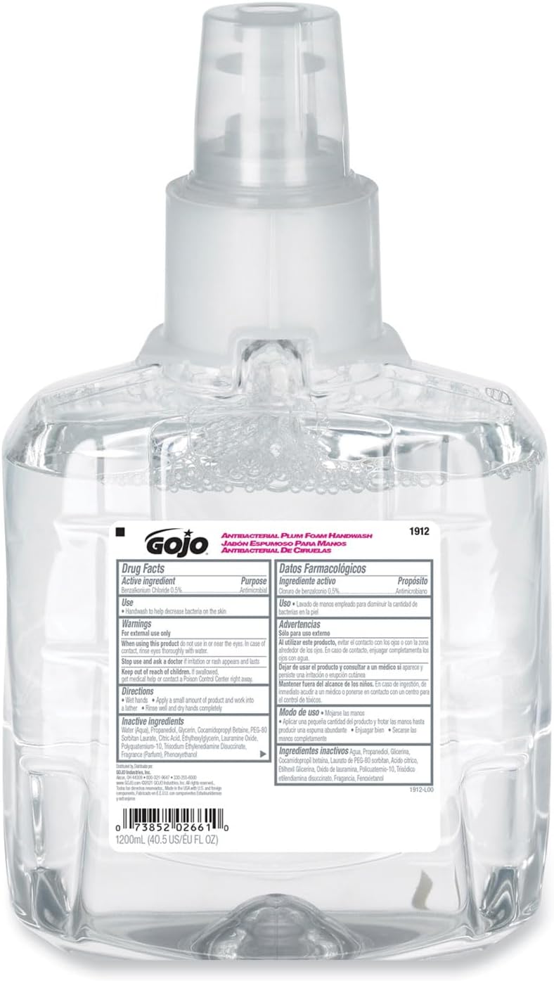 1912-02 Antibacterial Plum Foam Hand Refill, Single Unit, 1200 mL