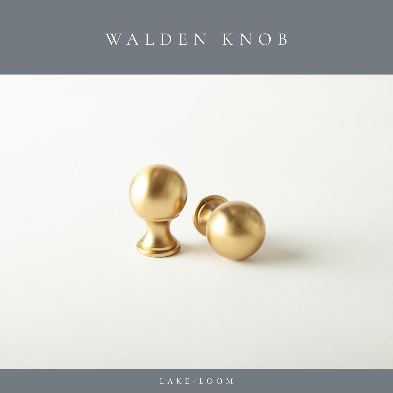 Lake & Loom Kitchen Cabinet Hardware Brushed Brass Knobs & Pulls (Walden Knob, Gold, 2-Pack)