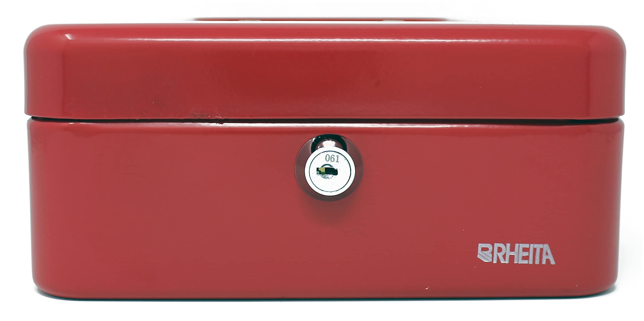 Rheita 752-3RT - Cassetta portavalori in metallo con inserto in plastica, rosso, rosso