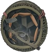 Vista 3 de WWII US WW2 Army M1 - Casco verde de acero con correa de barbilla de red/lona