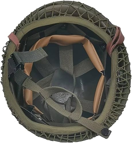 Miniatura 4 de WWII US WW2 Army M1 Casco de acero con red/lona correa de barbilla DIY pintura