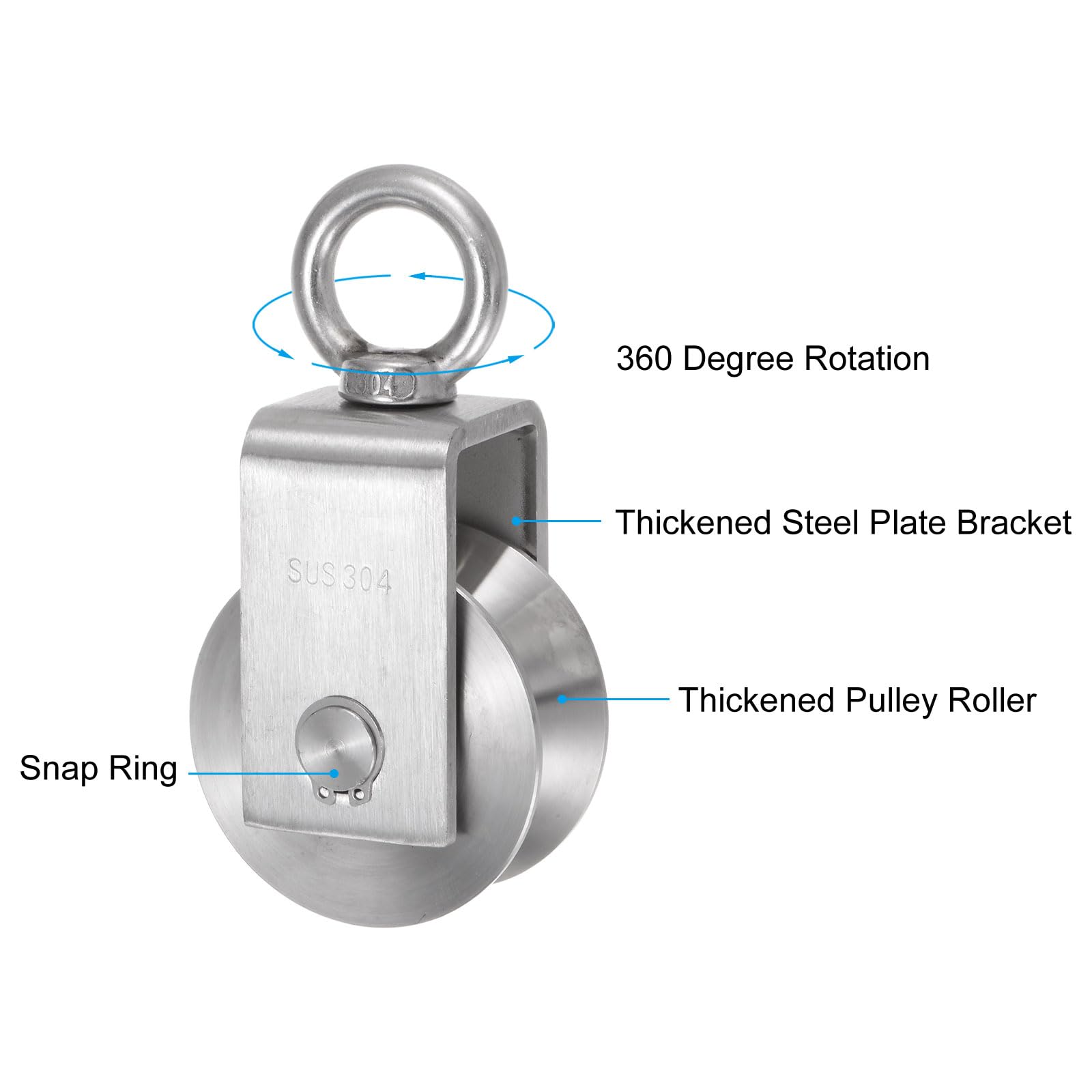 Stainless Steel U Groove Silent Pulley Block For Gym Gate - View #9