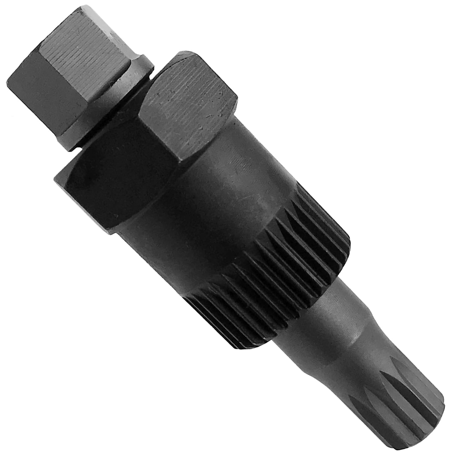 Alkan Douille M10 extra courte (multi-dents, pour profil XZN) avec insert adaptateur avec écrou à 33 dents, outil de montage, embout de démontage pour poulie de courroie à roue libre d'alternateur