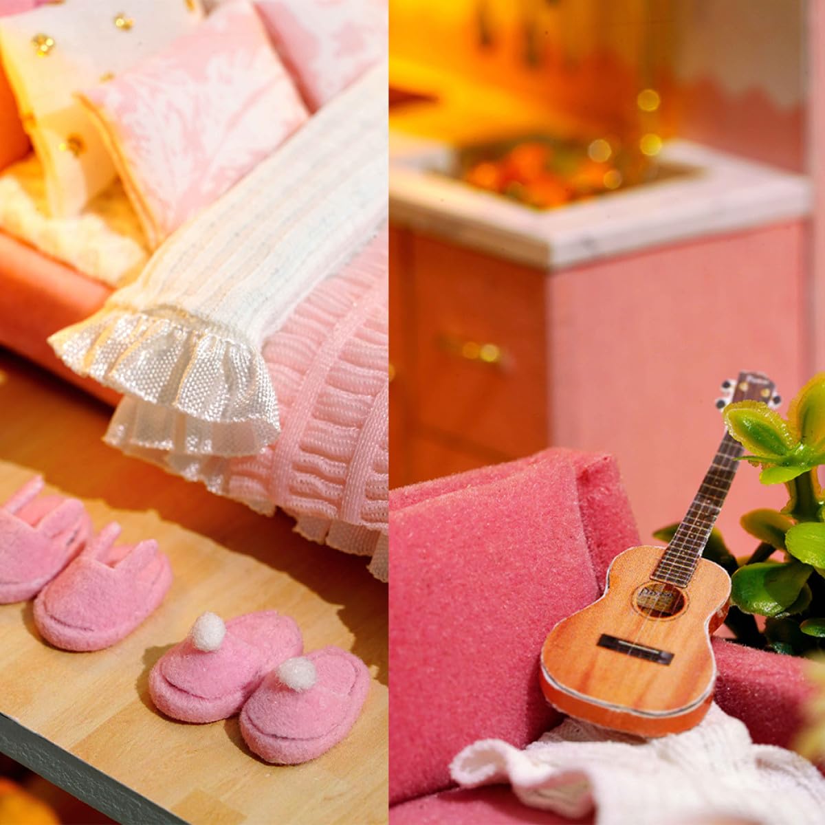 Casa delle Bambole Fai da Te in Legno e Carta Creativa per Ragazzo Ragazza | Gioco Immaginativo, Design Elegante, per Famiglia e Soggiorno, Costruzione Facile da Montare e Semplice