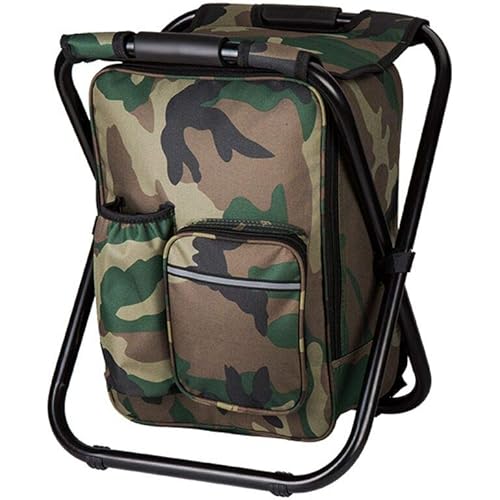 Bright starl Multifunction Folding Cooler and Stool Backpack, Hiking Camouflage Seat Table Bag Camping Gear for Outdoor Indoor Fishing Travel Beach