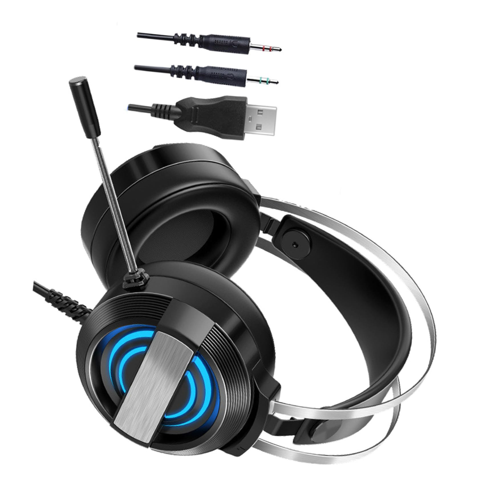 Casque de jeu avec micro pour PC SOIMISS audio réduction bruit noir - 8