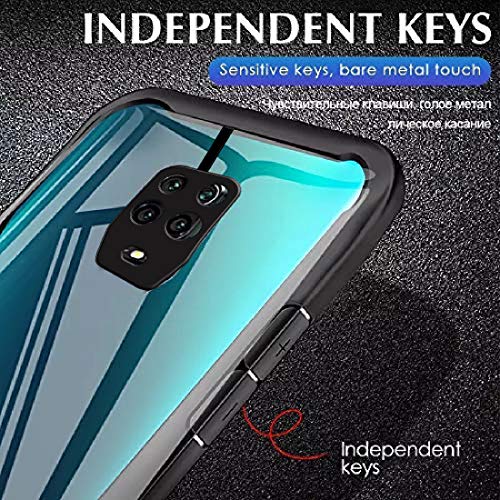 Image of Soft Clear Air Cushion Hybrid Case Cover for Mi Redmi Note 9 Pro /Redmi Note 9 Pro Max /Poco M2 Pro - Black