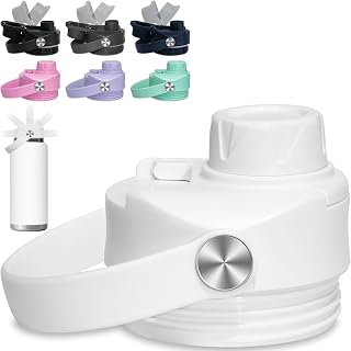Chug Lid for YETI Rambler Lid Replacement - 12 18 26 36 64 oz and Jr. 12 oz | Leak Proof Flex Handle Spout Cap for YETI Straw Lid Accessories, Cap Top Removable Gasket Easy to Clean, BPA free