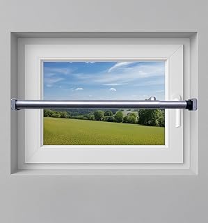 Fenstersicherung 1-fach – Einbruchschutz Teleskopstange mit Druckschloss | Edelstahl oder Weiß | Länge 600–3200 mm | Sicherungsstange für Fenster & Türen (Weiß, 1000-1800mm)