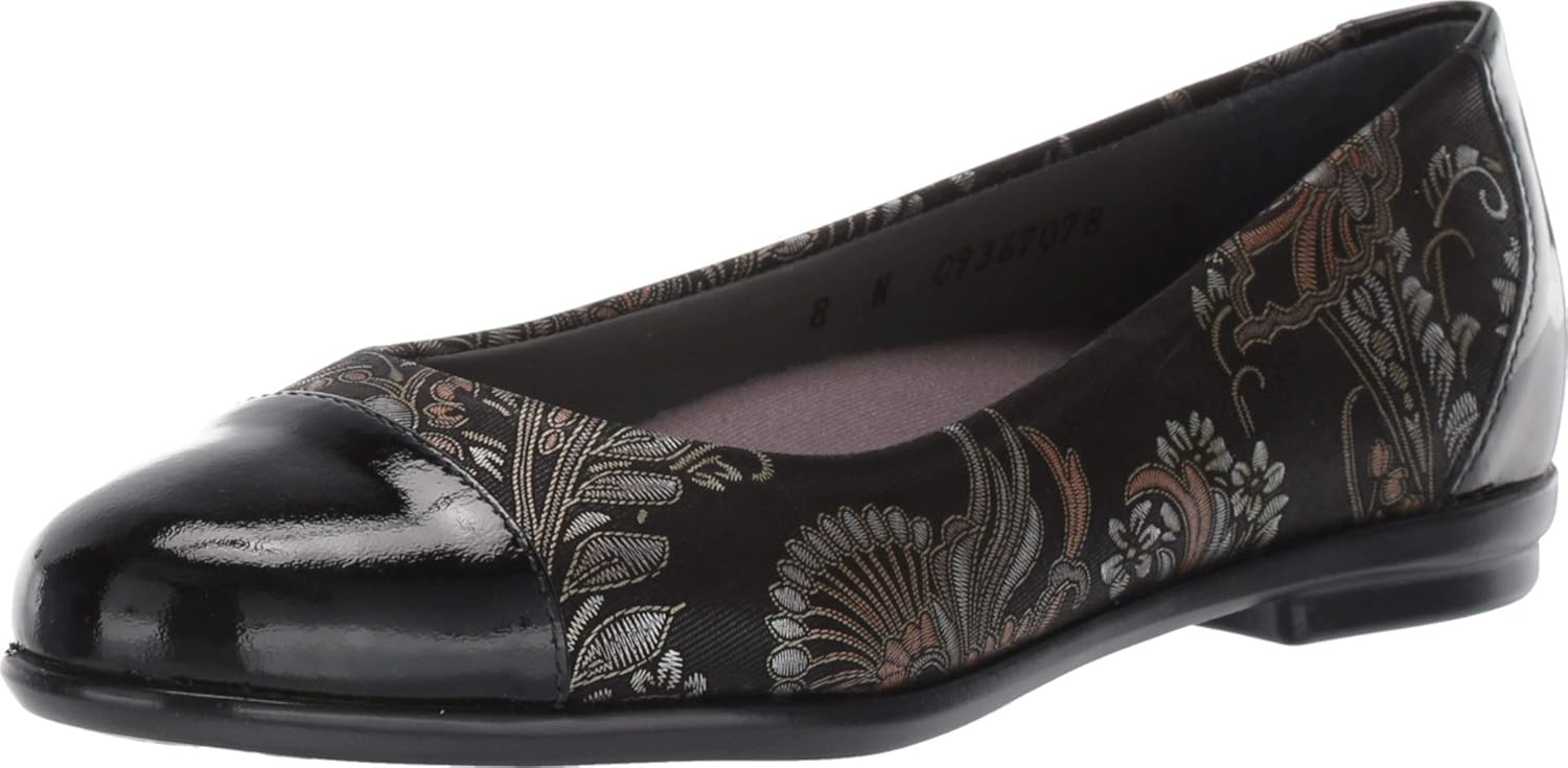 SAS Scenic Cap Toe Brocade/Black Patent 6 W - Wide (C)