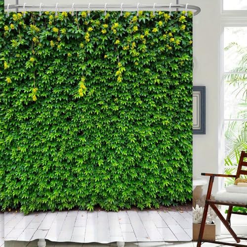 Rideau de douche rustique vert imperméable anti-éclaboussures 120x182cm