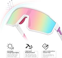 Vista 59 de MVPTGRS Gafas de sol de béisbol juveniles para niños y niñas de 8 a 14 años TR90 con marco para niños, gafas de sol deportivas para sóftbol