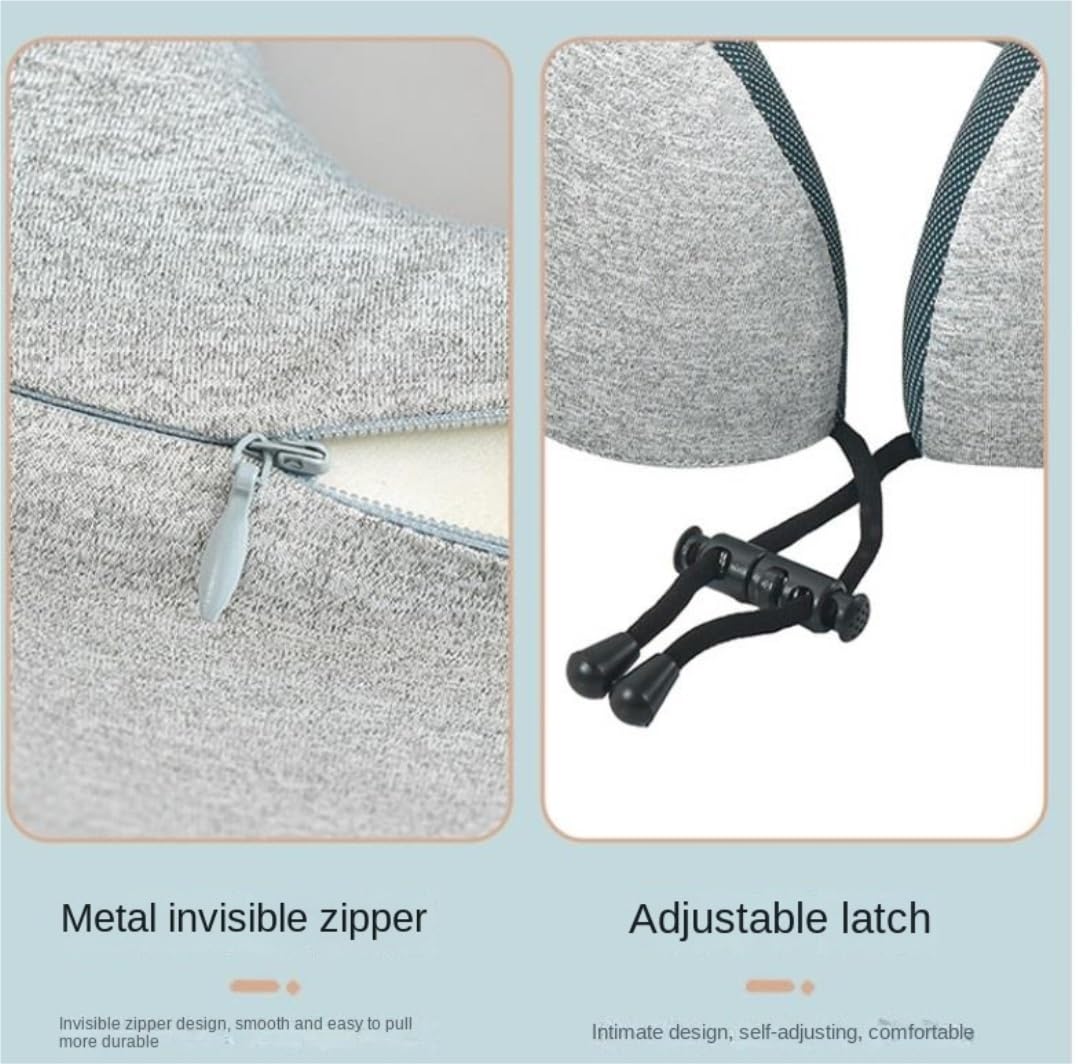 Nackenkissen Auto Nackenkissen Reise Memory Foam Reisekissen Baumwolle Magnettuch Nackenkissen Verstellbarer Verschluss Für Flugzeug Zug Auto Travel Essentials(D)
