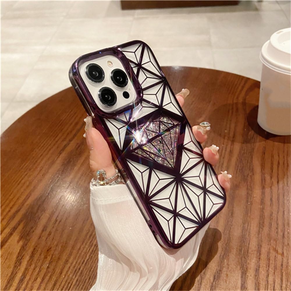 Coque iPhone 14 Pro Max transparente ENILSA avec cadre violet en silicone souple