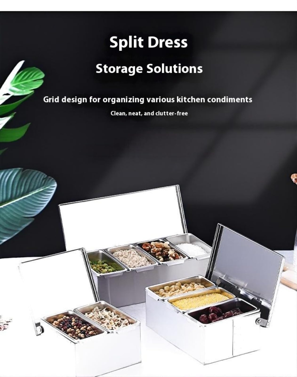 Contenitore per alimenti in acciaio inox 304 con coperchio versatile Se nizer e scatola di frutta con griglia interna rimovibile per uso pizzeria