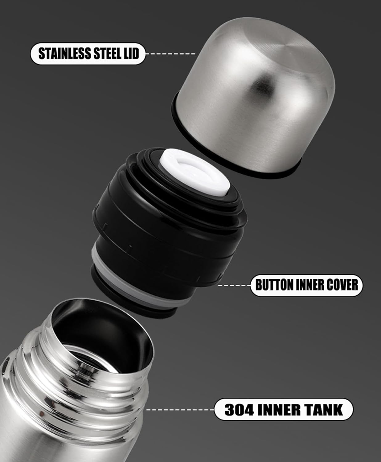 Stainless Steel Insulated Thermal Bottle With Cup Double Walled Flask Vacuum Insulated Tumbler Water Bottle for Tea Hot And Cold Drinks Coffee Cup Sport Travel Mug (12 Ounces) - Image 7