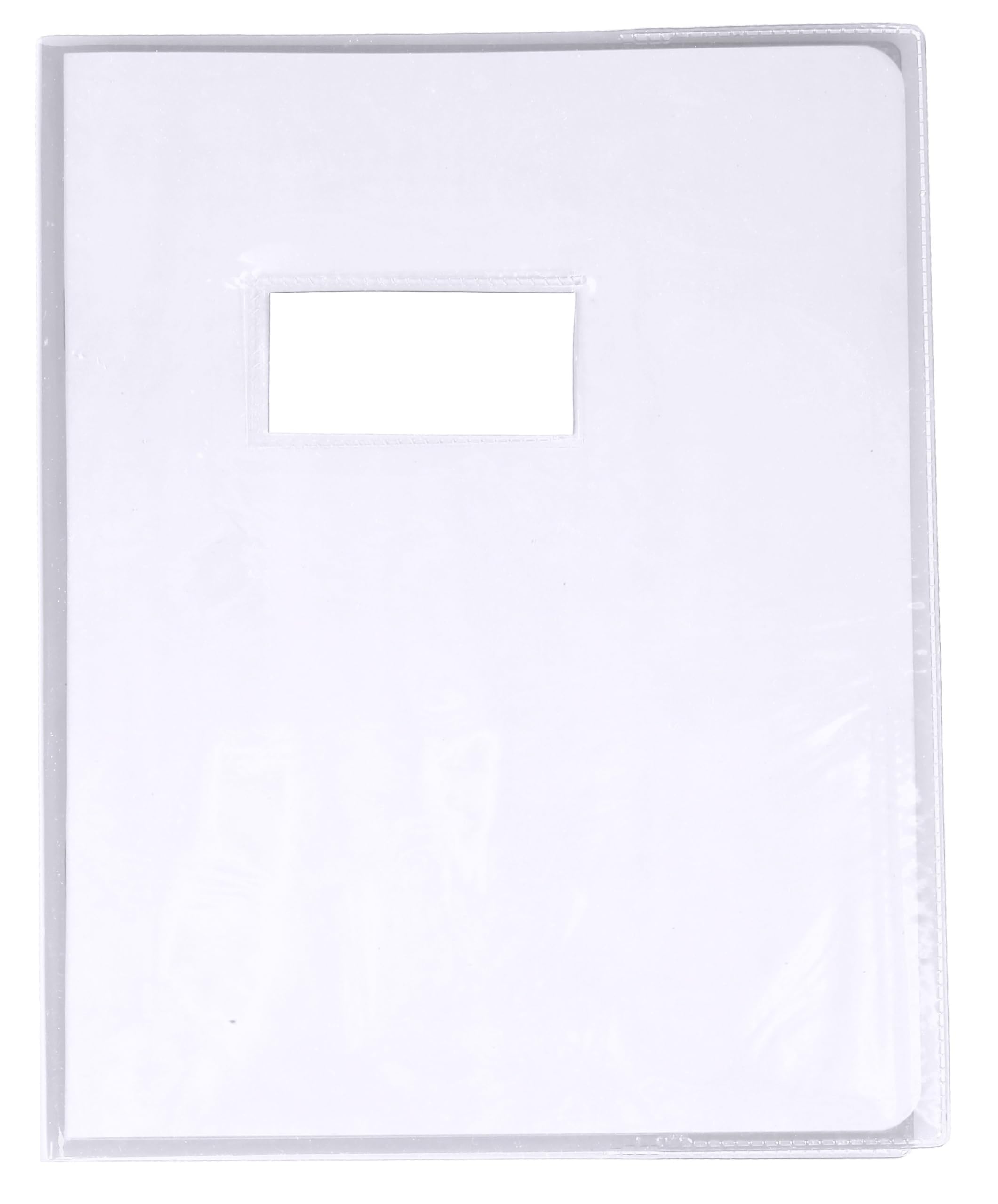 Calligraphe 73001C - Crystal Clear Notebook Protector - Dimensions: 17x22 cm - 12/100th with Label Holder - Smooth Transparent PVC - Manufactured in France