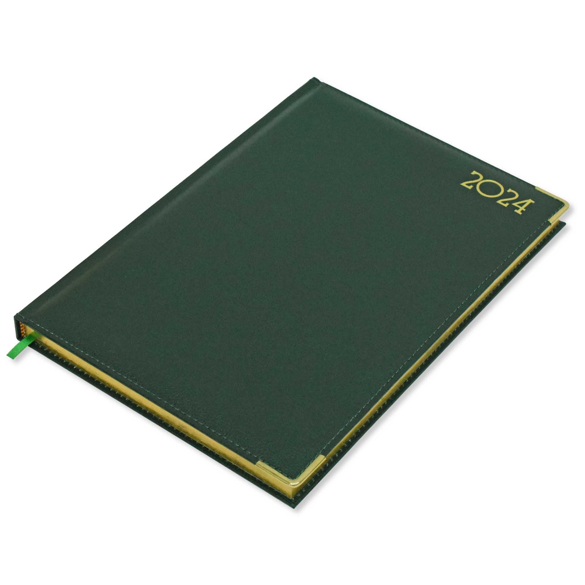 FIS A4 Golden Diary 2024 (English) Green - FSDI44EG24GR