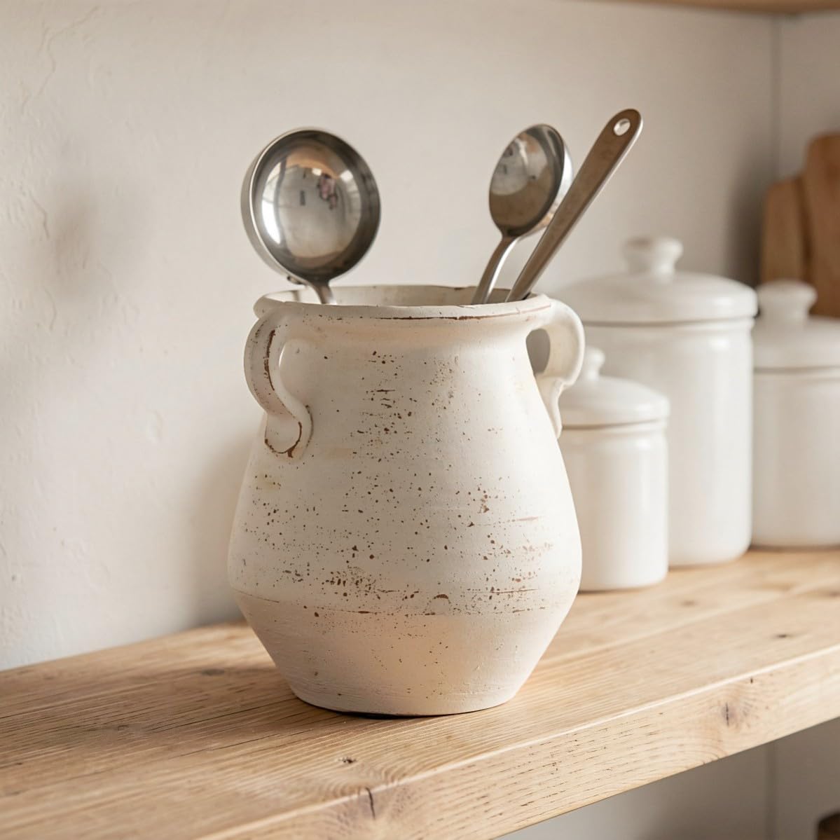 ULTECHNOVO Soporte de Utensilios de Cocina Cerámico Vintage para Encimera