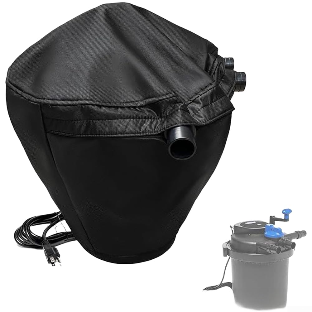 HomeVortex Waterproof Pond Pump Cover Oxford Fabric Dust Guard for Fish Tank Filters - UV Protection Black Housing with Rope 12.2x12.2x15.9 Inch(210D)