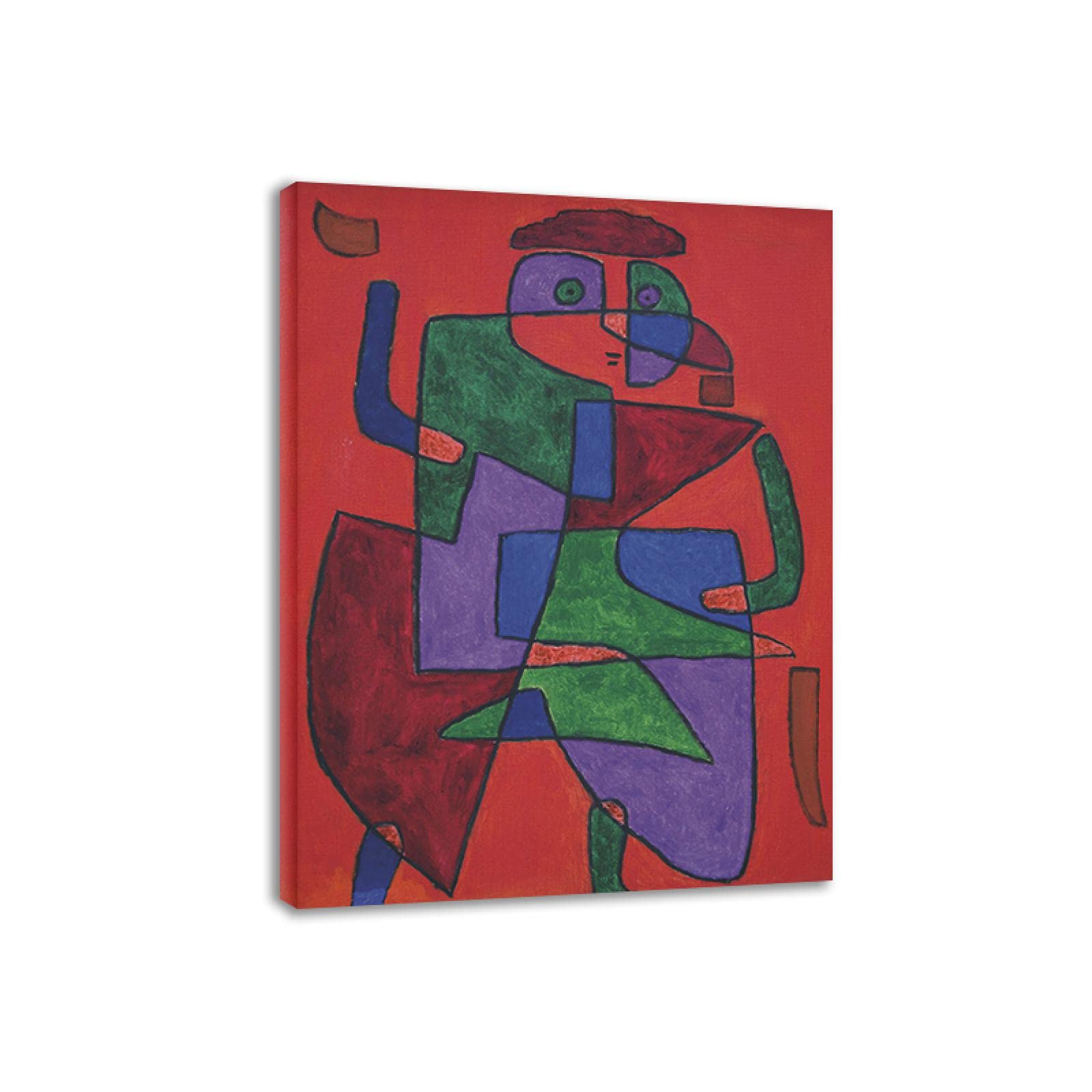 Abstract Wall Art Framed,Paul Klee Abstract Famous Painting"Man Of The Future"Print on Canvas,Reproductions Picture Ready to Hang,Colorful Posters and Prints 90x120cm(35x48in) Framed