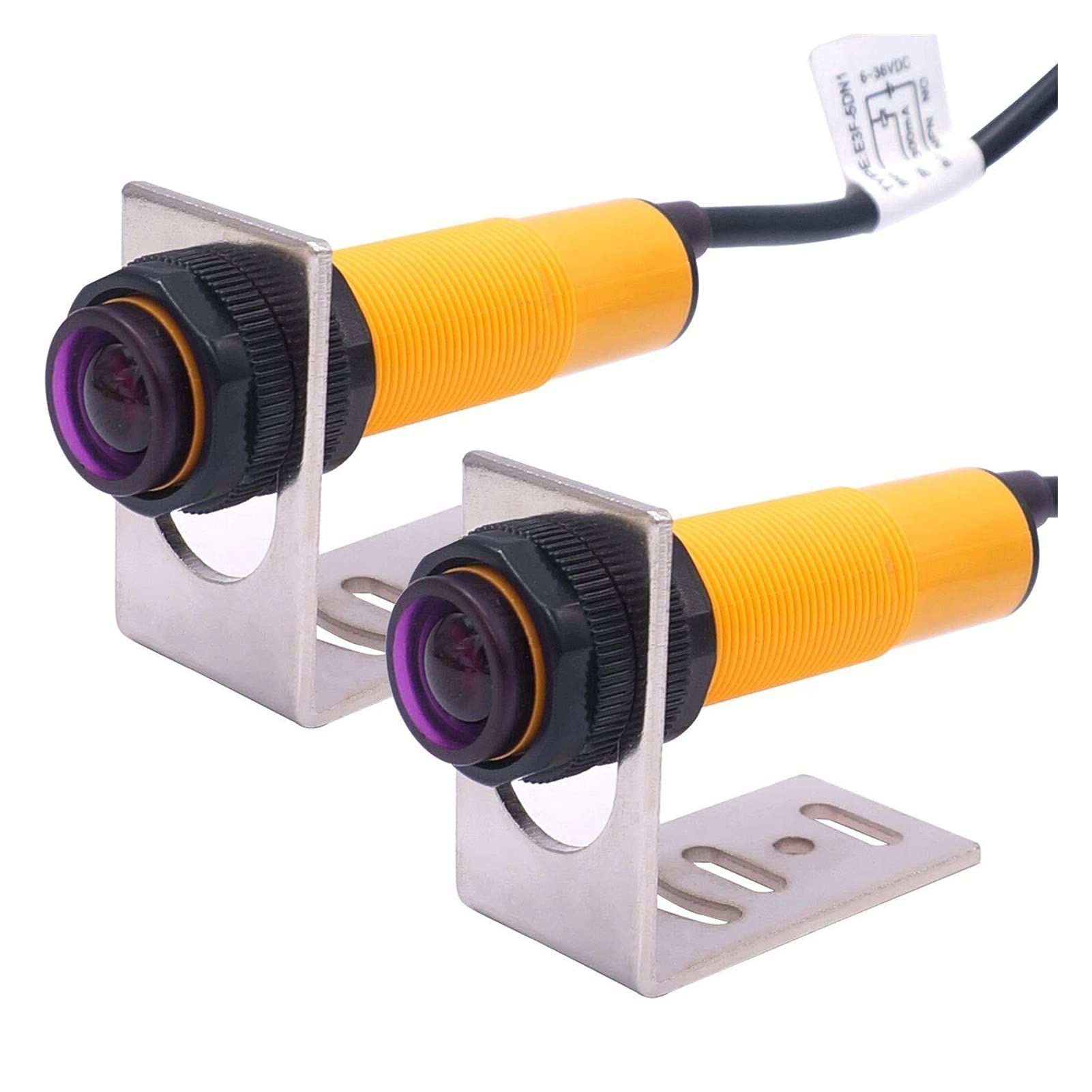 ONECM 1Pair M18 Infrared Ray Through-Beam Reflection Optical Photoelectric Switch Sensor Three Lines NPN NO 6-36VDC Proximity Switch Inductive Distance 5M (Size : NPN NO)