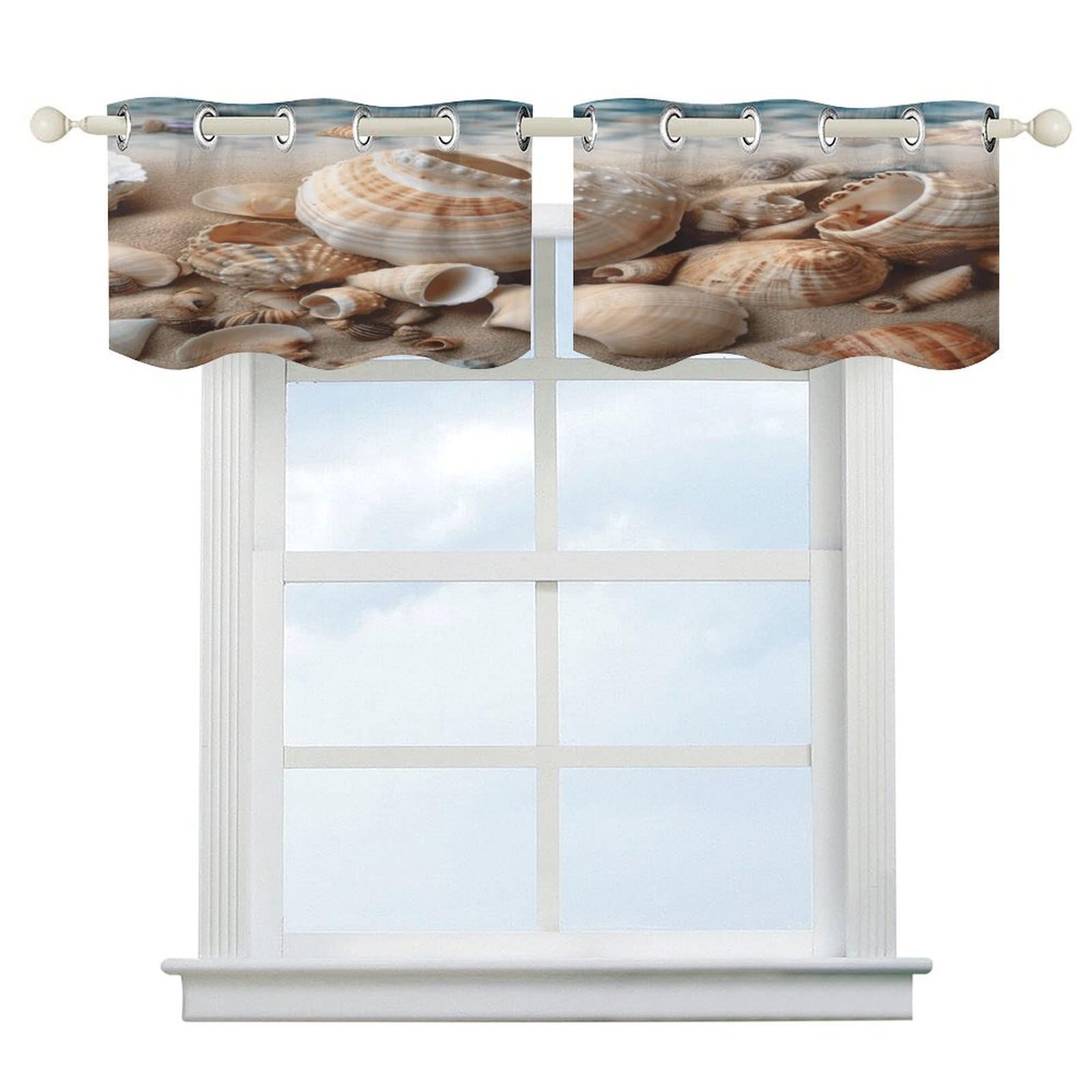 Cortinas opacas para cocina que bloquean la luz, cenefa corta decorativa de 52 pulgadas