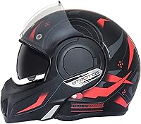 Vista 12 de Full Face Motorcycle Helmet DOT Approved, 180° Reversible Chin Guard Modular Pilot Helmet with Anti-Fog Dual Visors for Adult Men Women