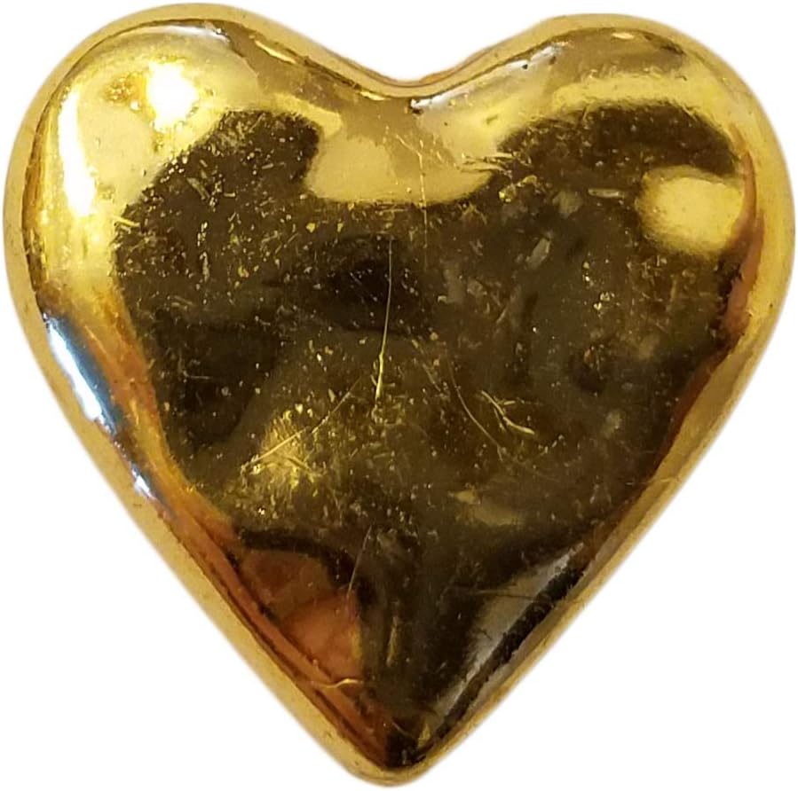 Pack of 50 Metallic Gold Heart-Shaped Puffy Plastic Beads 3/4 20mm