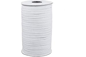 1/4 Inch White Braided Elastic Band for Sewing: 200 Yards of Heavy-Duty Stretchy Cord